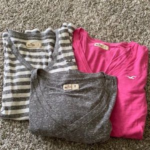 3 Long Sleeve Hollister Tops